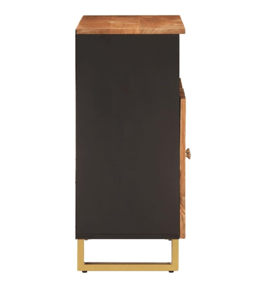 Armoire latérale marron et noir 60x33,5x75 cm bois de manguier