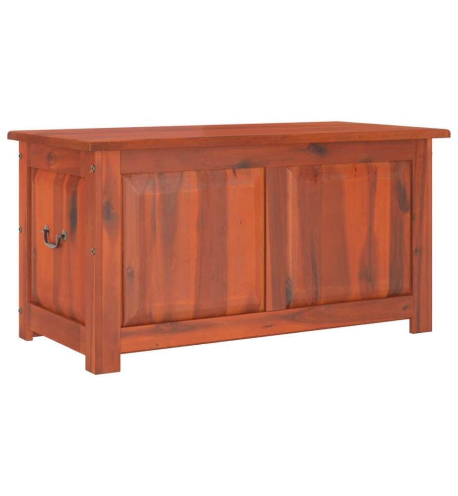 Coffre de rangement avec couvercle marron bois massif d'acacia