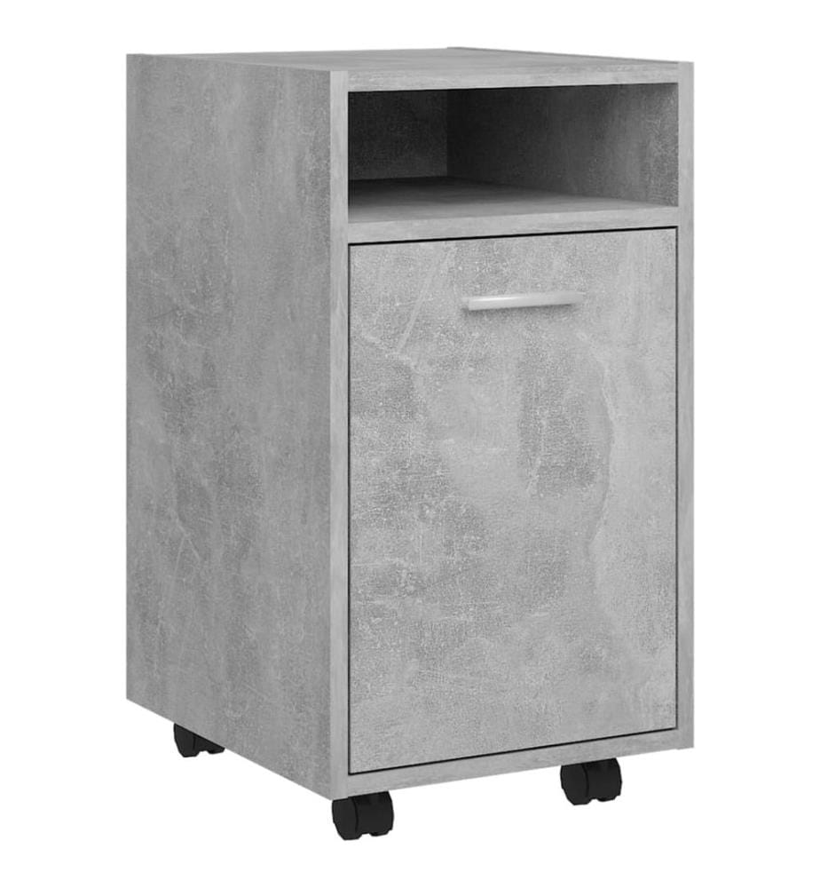 Beistellschrank mit Rollen Betongrau 33x38x60 cm Holzwerkstoff