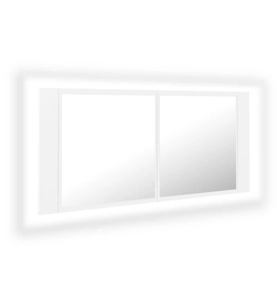 LED-Bad-Spiegelschrank Weiss 100x12x45 cm Acryl