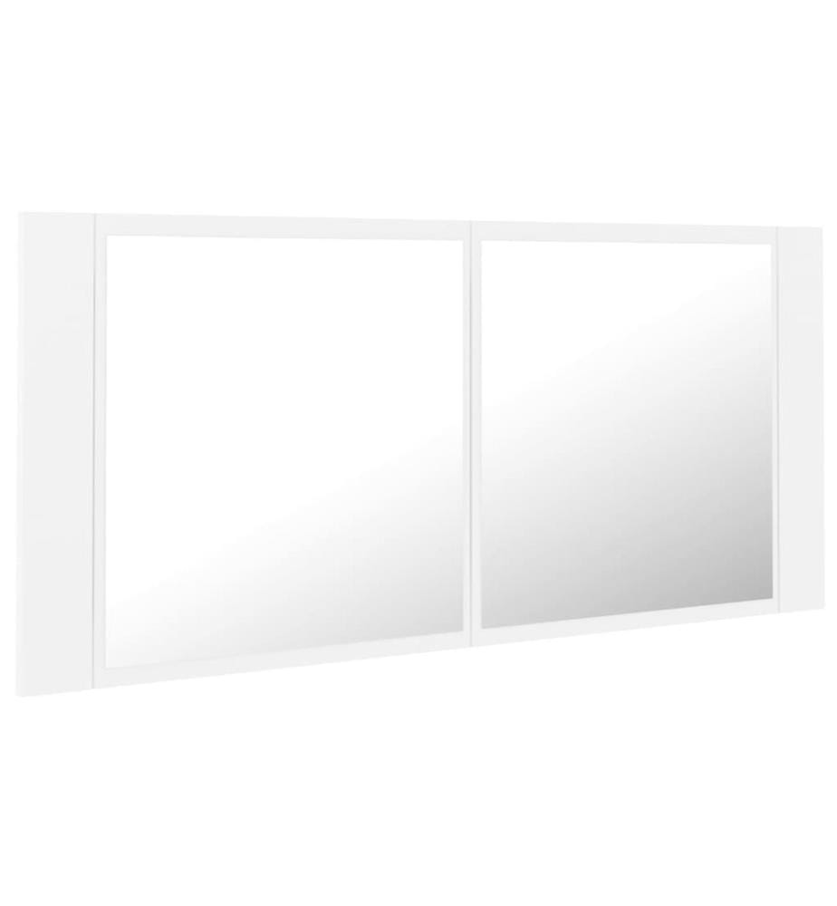 LED-Bad-Spiegelschrank Weiss 100x12x45 cm Acryl
