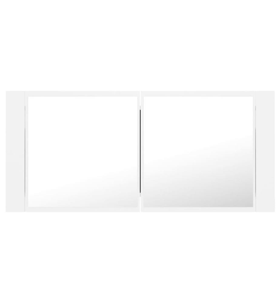 LED-Bad-Spiegelschrank Weiss 100x12x45 cm Acryl