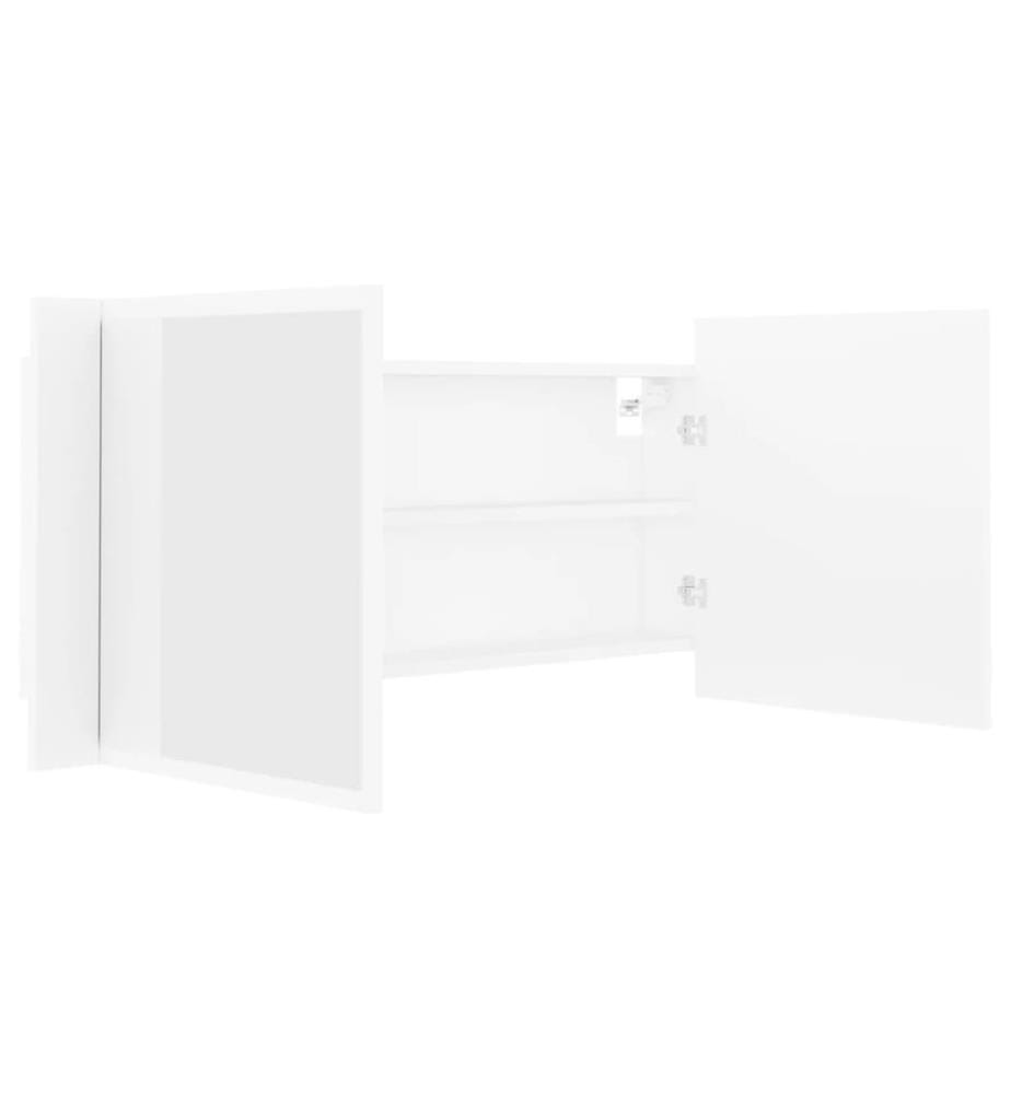LED-Bad-Spiegelschrank Weiss 100x12x45 cm Acryl
