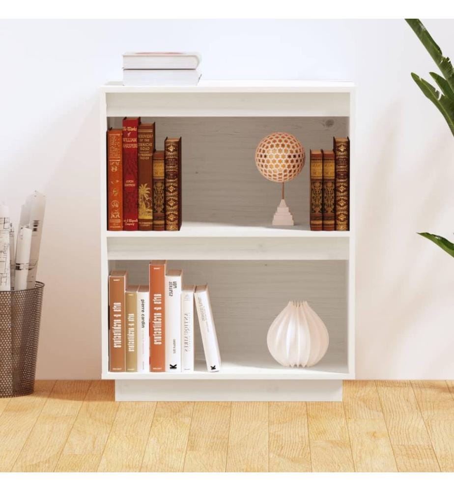 Armoire console Blanc 60x34x75 cm Bois de pin solide