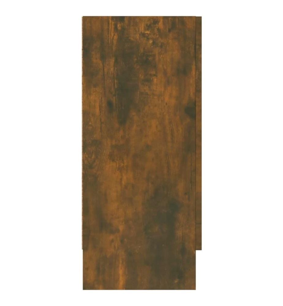 Armoire à vitrine Chêne fumé 120x30,5x70 cm Bois d'ingénierie