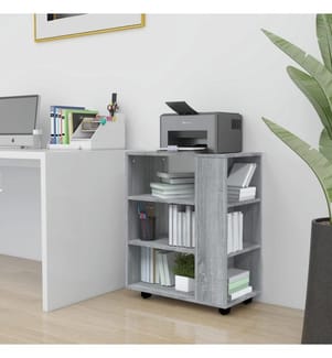 Armoire roulante Sonoma gris 60x35x75 cm Bois d'ingénierie