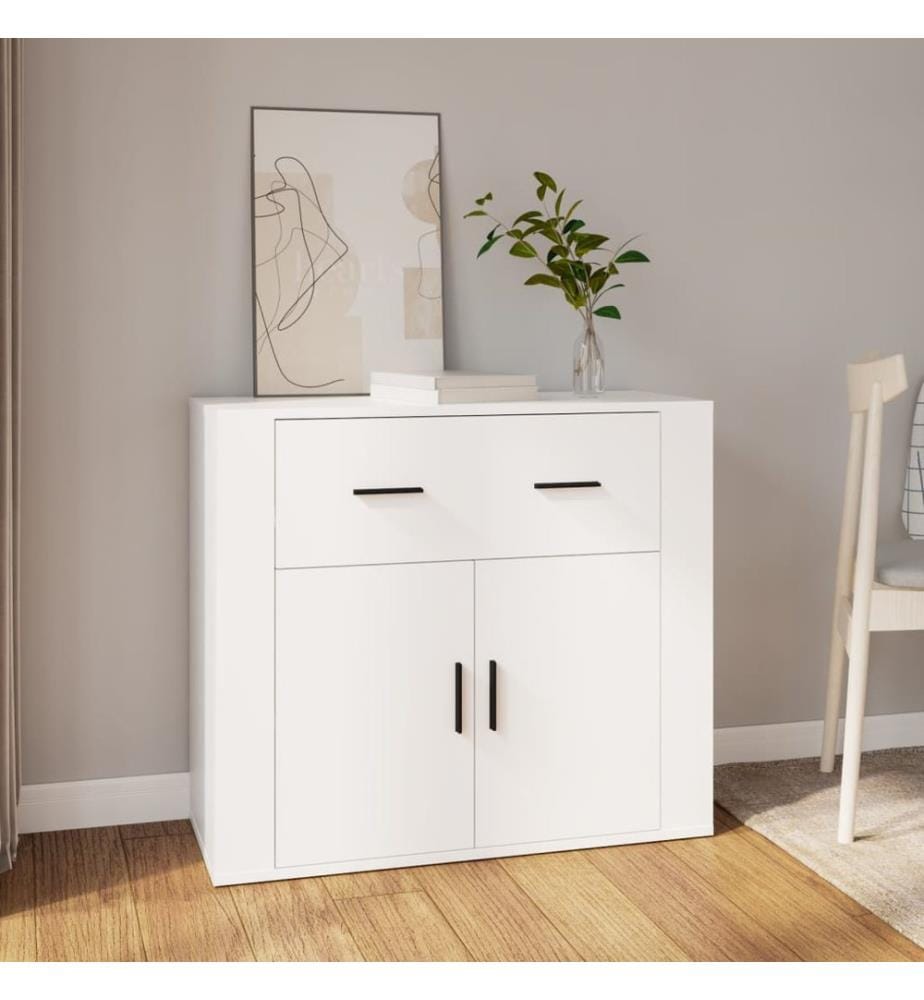 Sideboard Weiss 80x33x70 cm Holzwerkstoff