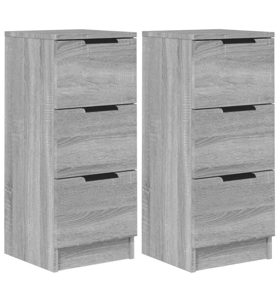 Sideboards 2 Stk. Grau Sonoma 30x30x70 cm Holzwerkstoff