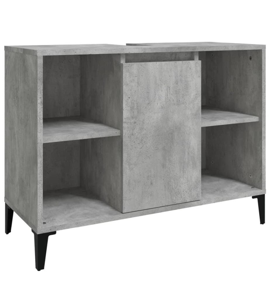 Meuble d'évier gris béton 80x33x60 cm bois d'ingénierie