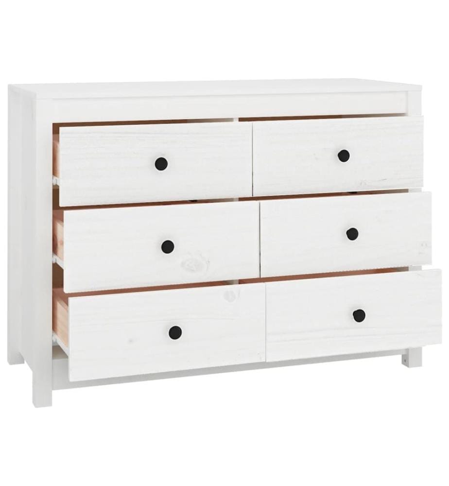 Beistellschrank Weiss 100x40x72 cm Massivholz Kiefer