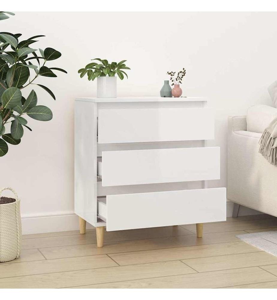 Sideboard Hochglanz-Weiss 60x35x70 cm Holzwerkstoff