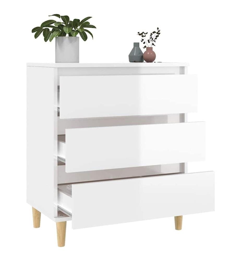 Sideboard Hochglanz-Weiss 60x35x70 cm Holzwerkstoff