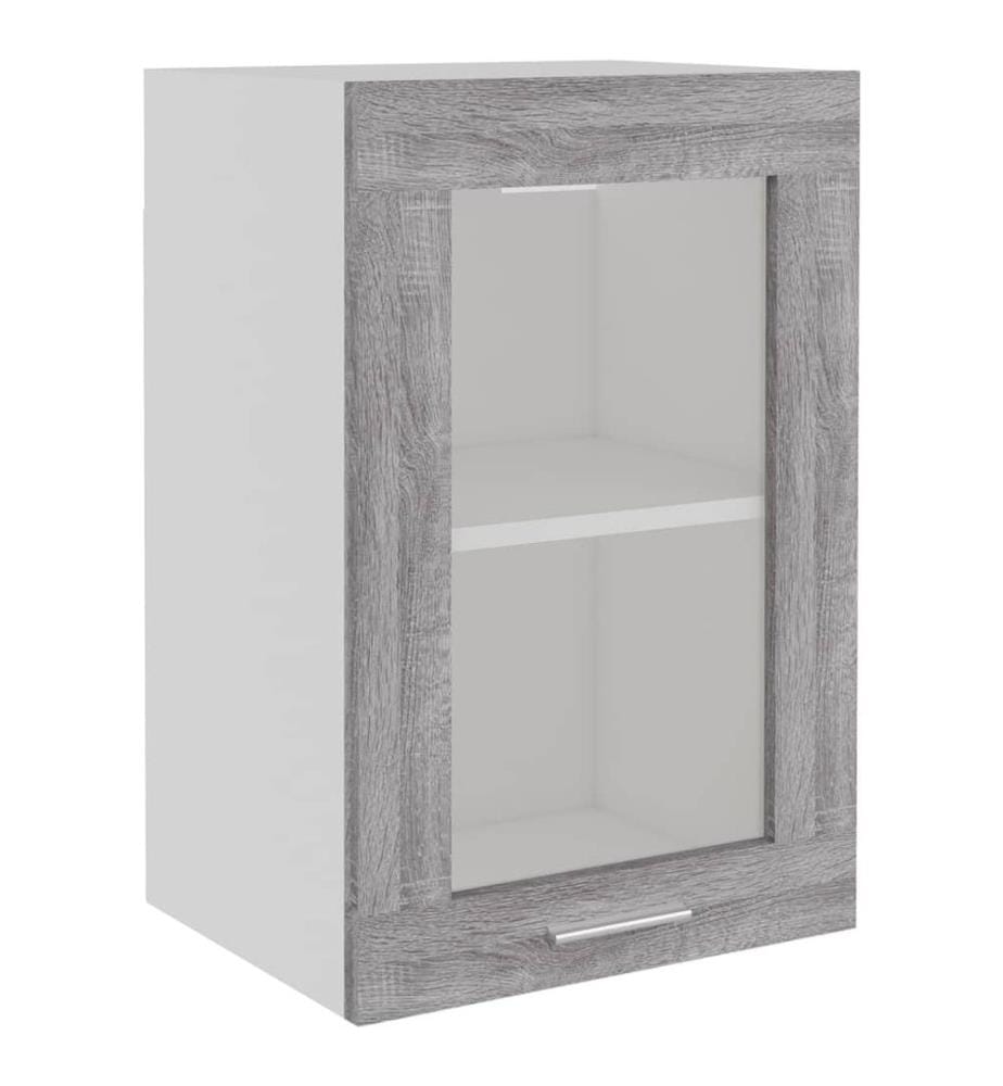 Vitrine suspendue "Lyon" Gris Sonoma 40 x 31 x 60 cm Bois d'ingénierie