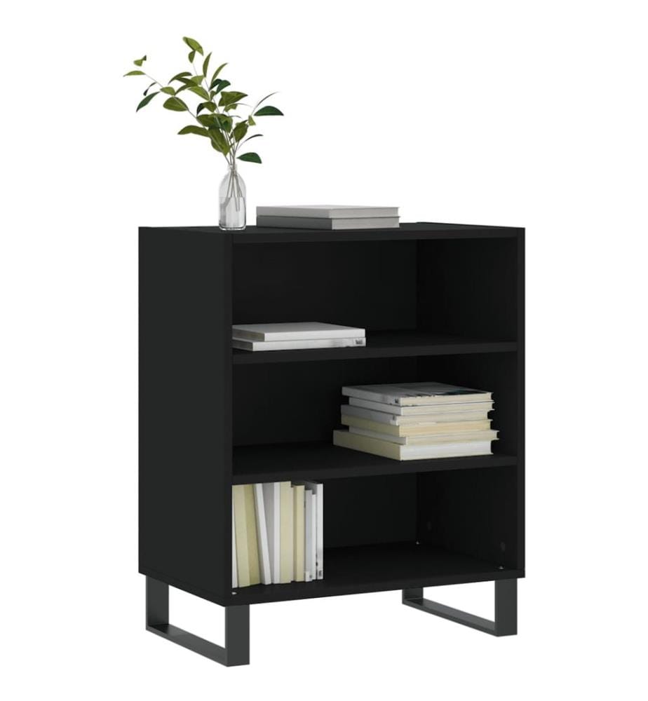 Buffet noir 57x35x70 cm bois d'ingénierie