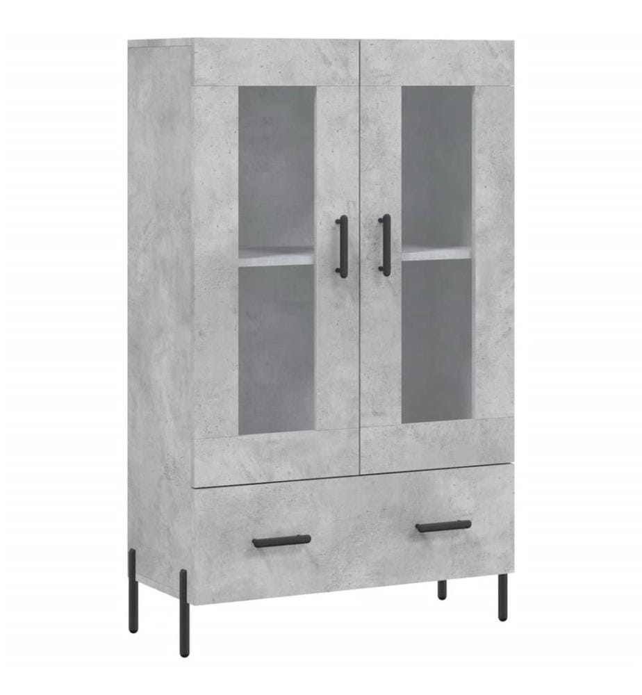 Buffet haut gris béton 69,5x31x115 cm bois d'ingénierie