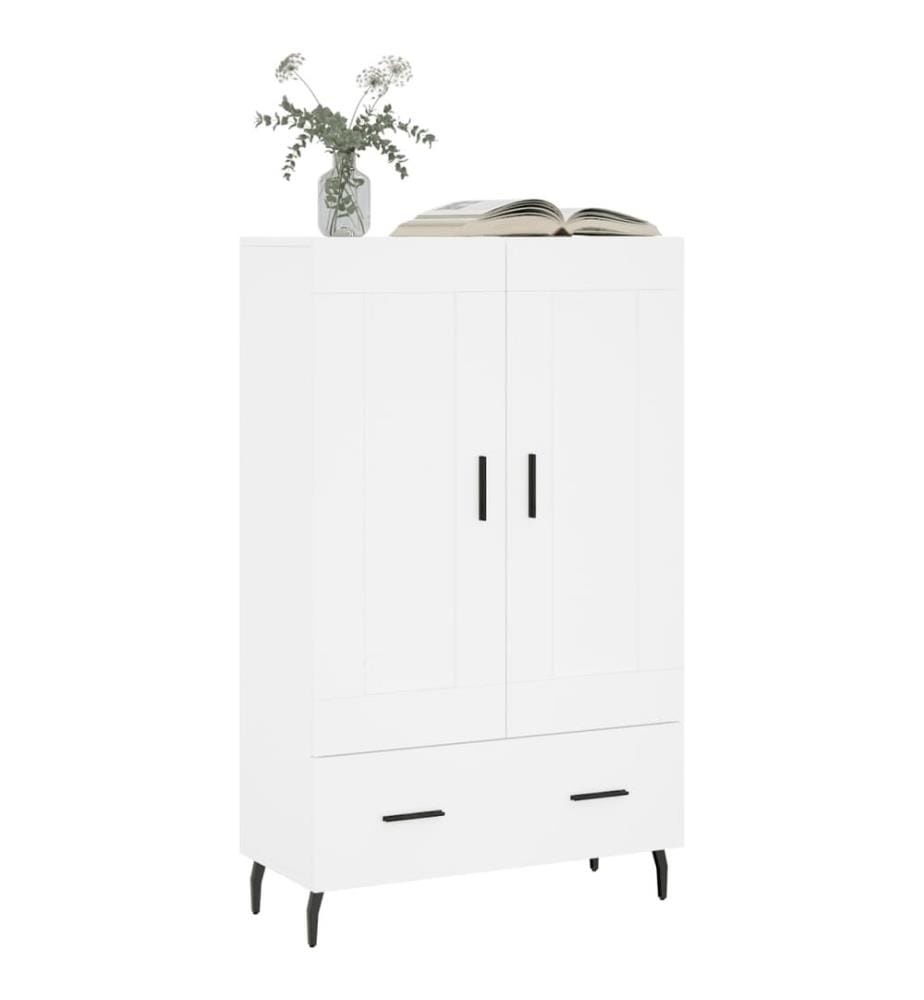 Buffet haut blanc 69,5x31x115 cm bois d'ingénierie