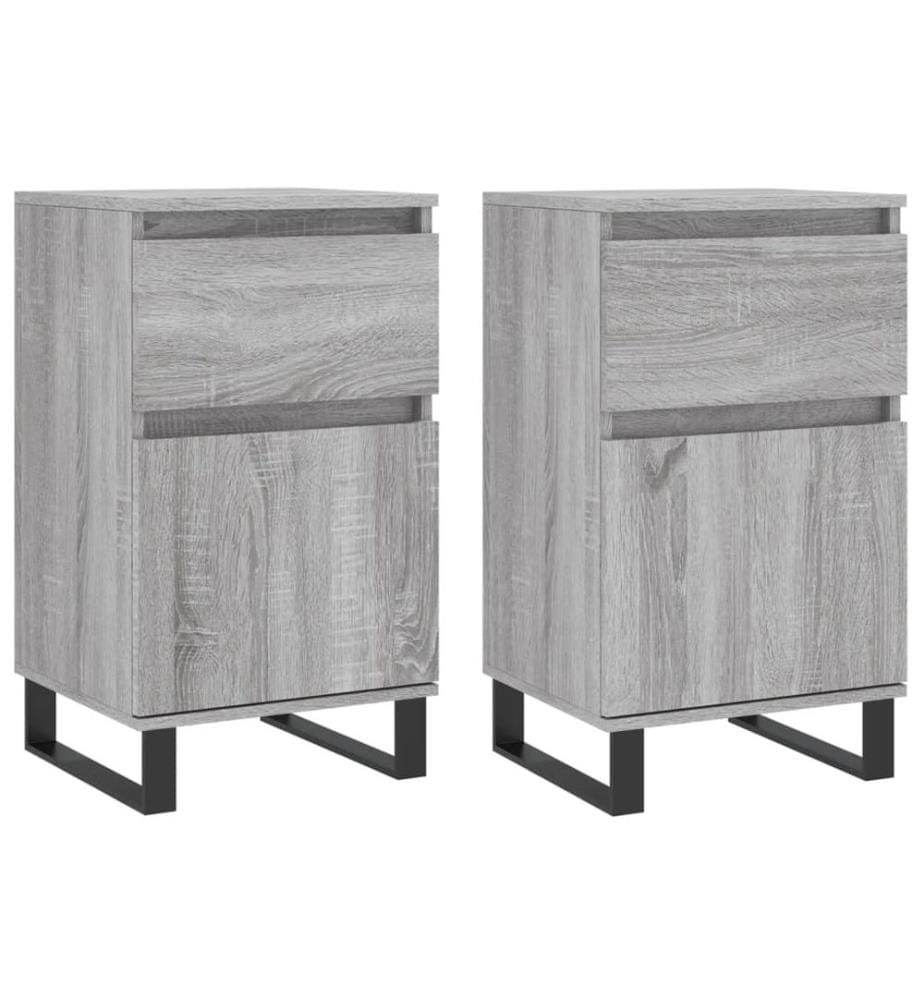 Sideboards 2 Stk. Grau Sonoma 40x35x70 cm Holzwerkstoff