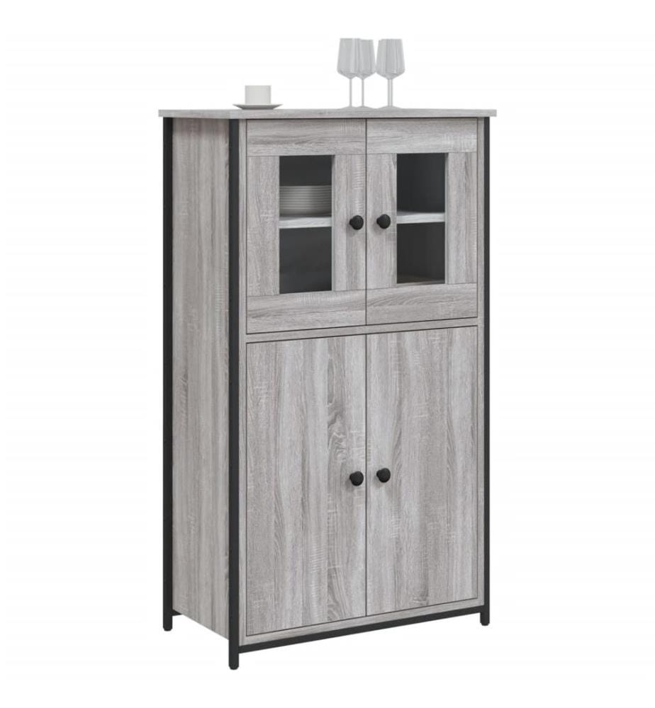 Buffet haut sonoma gris 62x32x106,5 cm bois d'ingénierie