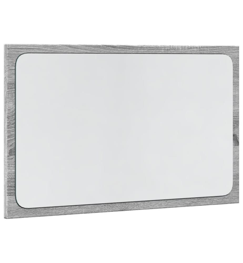 Miroir de salle de bain à LED sonoma gris bois d'ingénierie