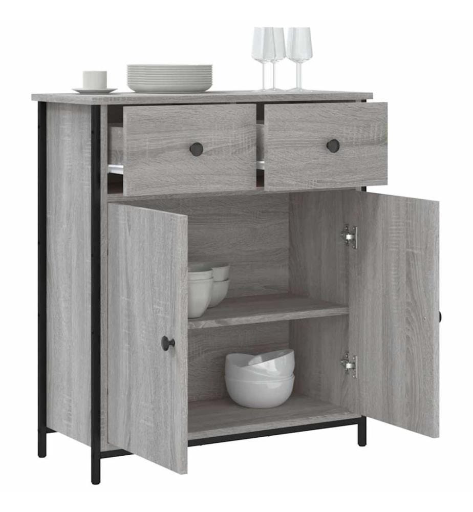 Buffet sonoma gris 70x30x80 cm bois d'ingénierie