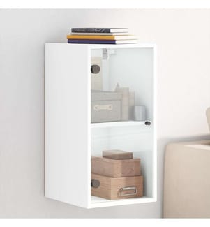 Armoire murale avec portes en verre blanc 35x37x68,5 cm