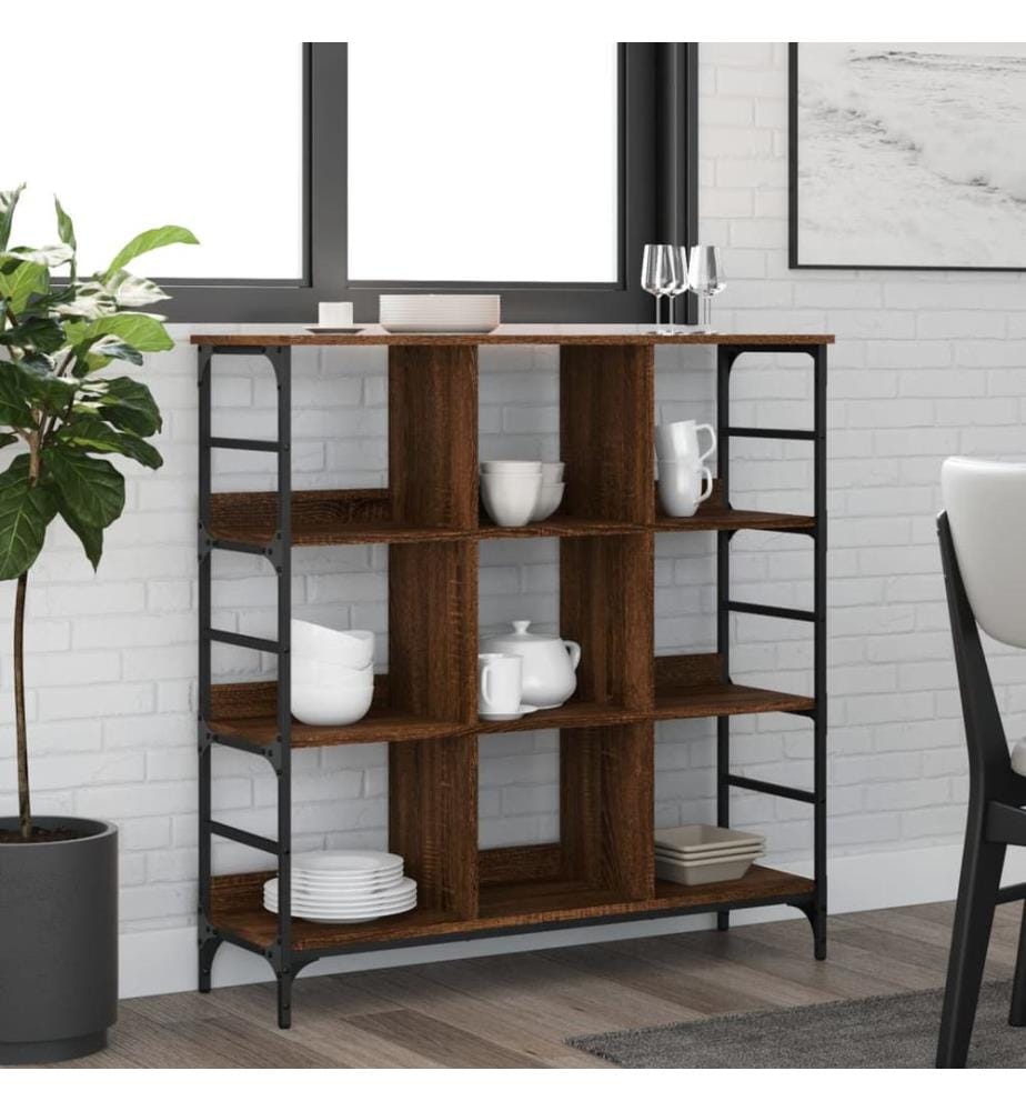 Sideboard Braun Eichen-Optik 102x32x103,5 cm Holzwerkstoff