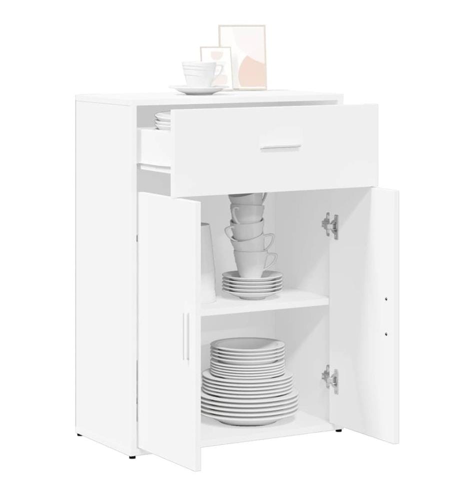 Buffet blanc 60x30x84 cm bois d'ingénierie