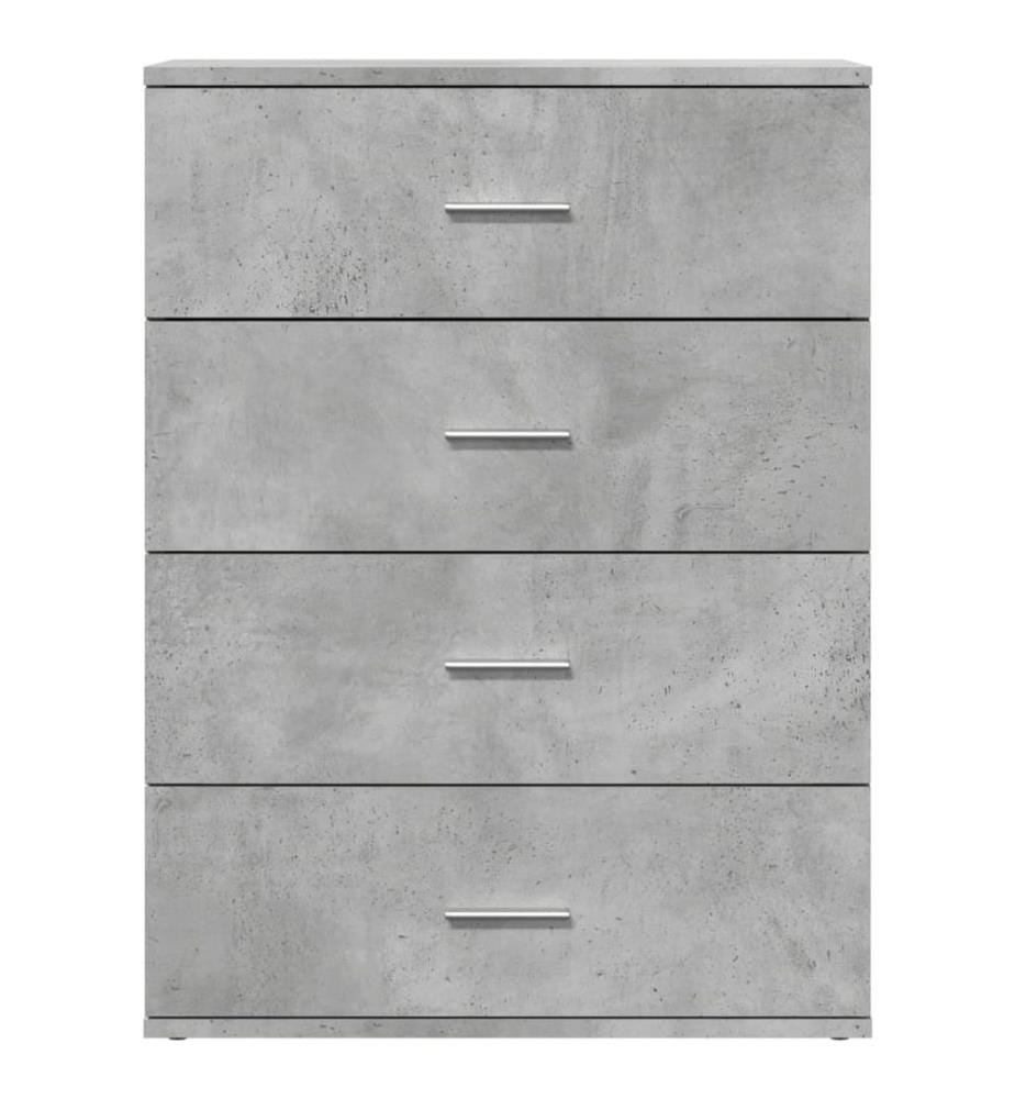Buffet gris béton 60x39x80 cm bois d'ingénierie