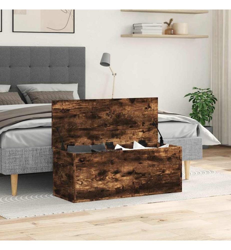 Truhe Räuchereiche 90x35x35 cm Holzwerkstoff