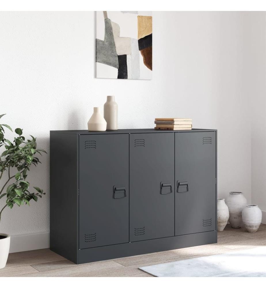 Buffet anthracite 99x39x73 cm acier