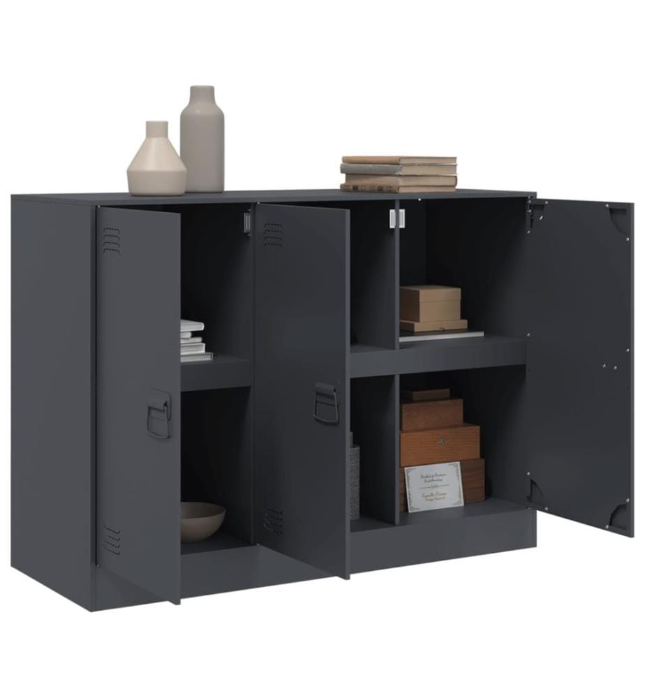 Buffet anthracite 99x39x73 cm acier