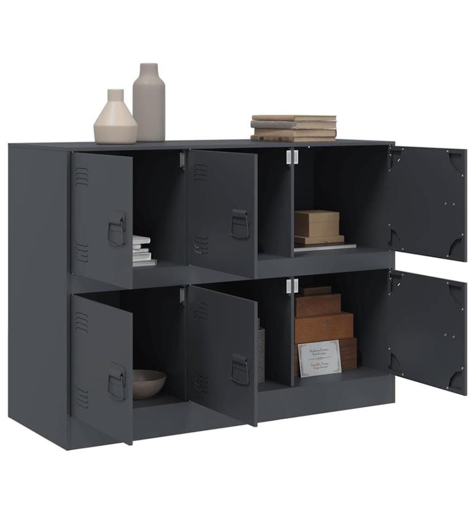 Buffet anthracite 99x39x73 cm acier