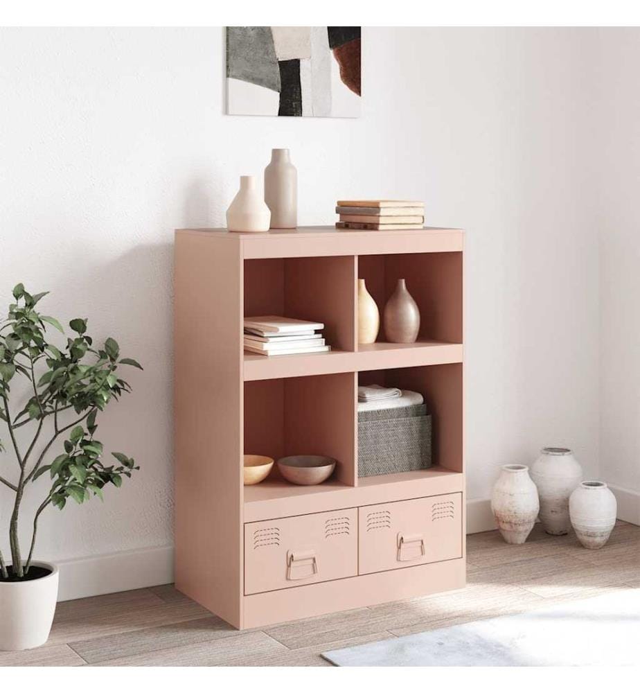 Buffet haut rose 67x39x95 cm acier