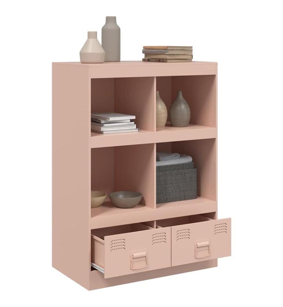 Buffet haut rose 67x39x95 cm acier