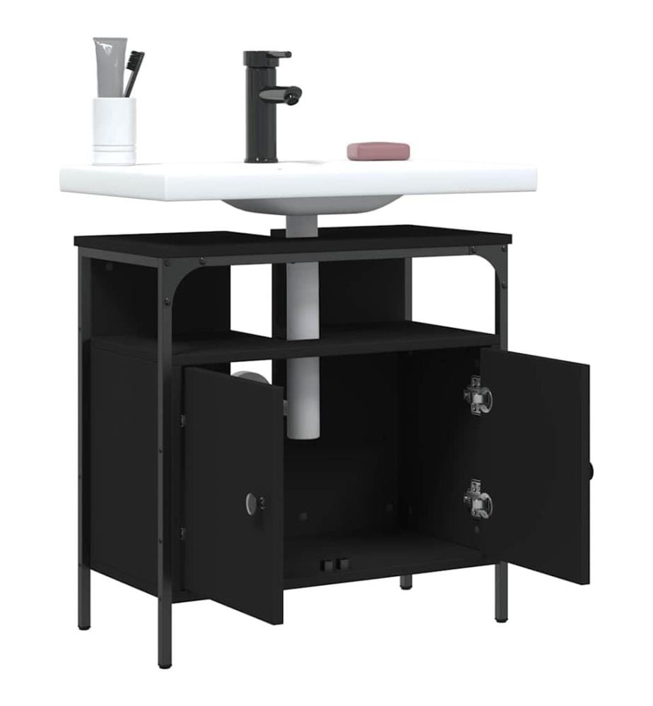 Waschbeckenunterschrank Schwarz 60x30x60 cm Holzwerkstoff