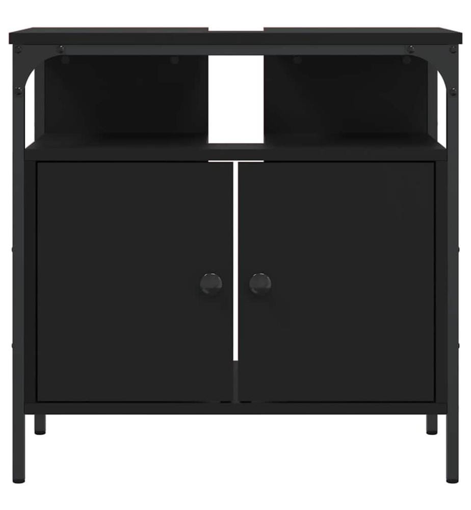 Waschbeckenunterschrank Schwarz 60x30x60 cm Holzwerkstoff