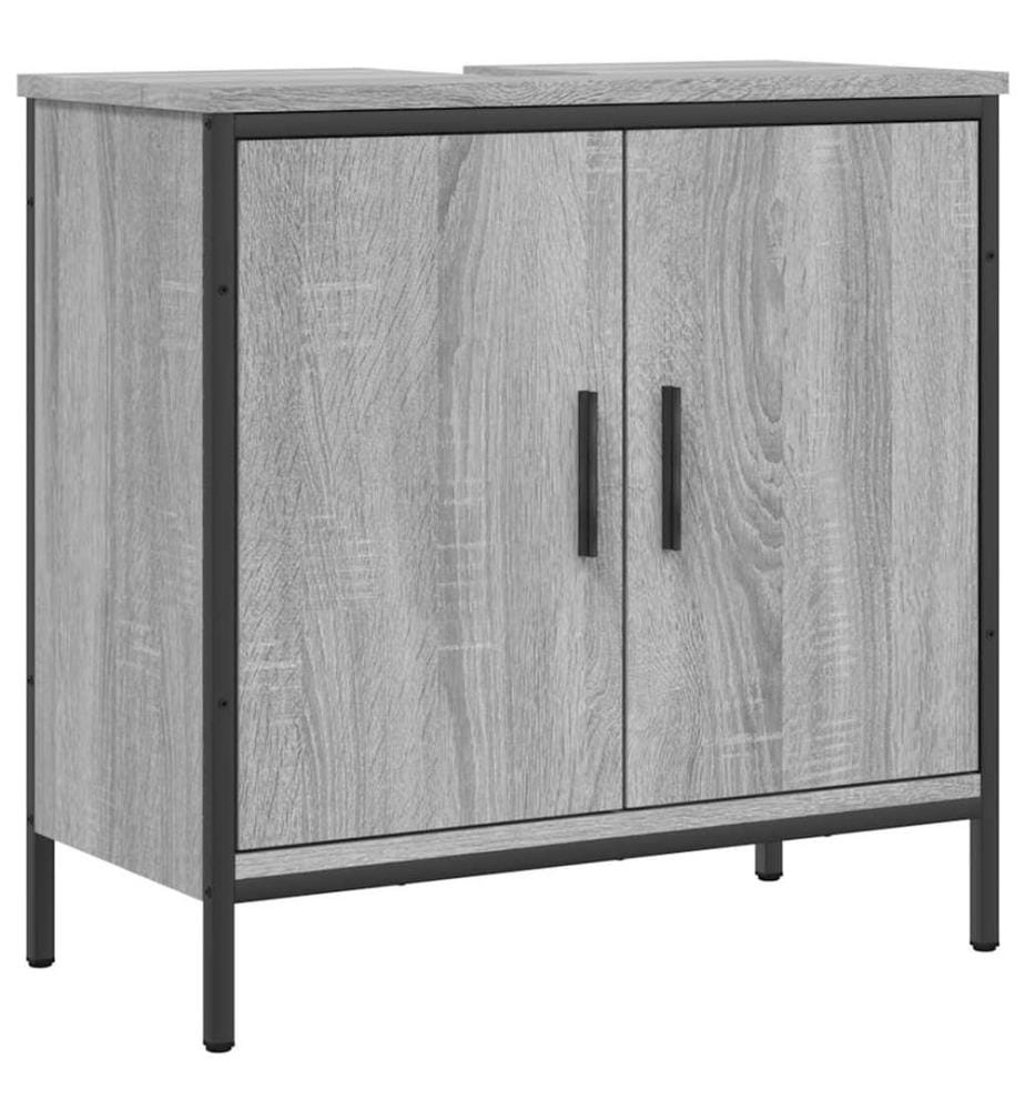 Waschbeckenunterschrank Grau Sonoma 60x30x60 cm Holzwerkstoff