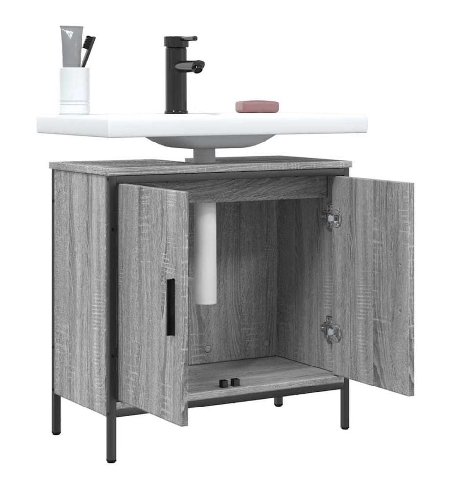 Waschbeckenunterschrank Grau Sonoma 60x30x60 cm Holzwerkstoff