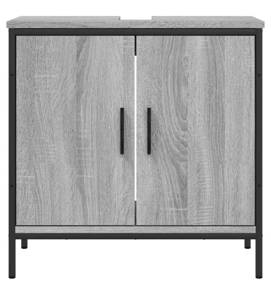 Waschbeckenunterschrank Grau Sonoma 60x30x60 cm Holzwerkstoff