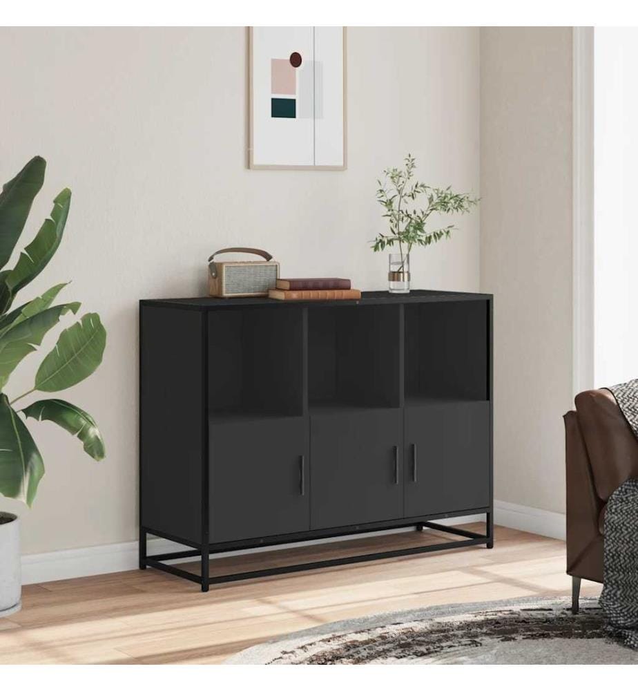 Sideboard Schwarz 100x35x76 cm Holzwerkstoff