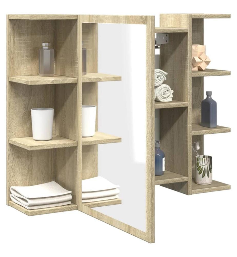 Bad-Spiegelschrank Sonoma-Eiche 80x20,5x64 cm Holzwerkstoff