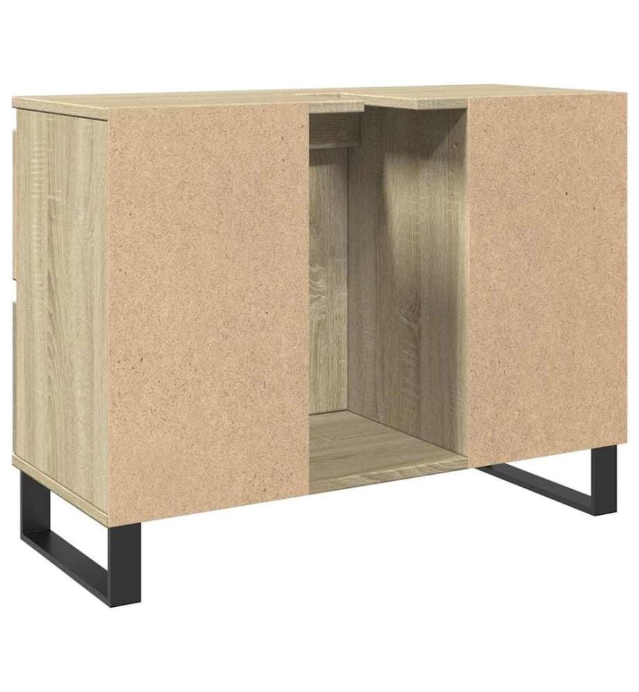 Armoire salle de bain chêne sonoma 80x33x60cm bois d'ingénierie