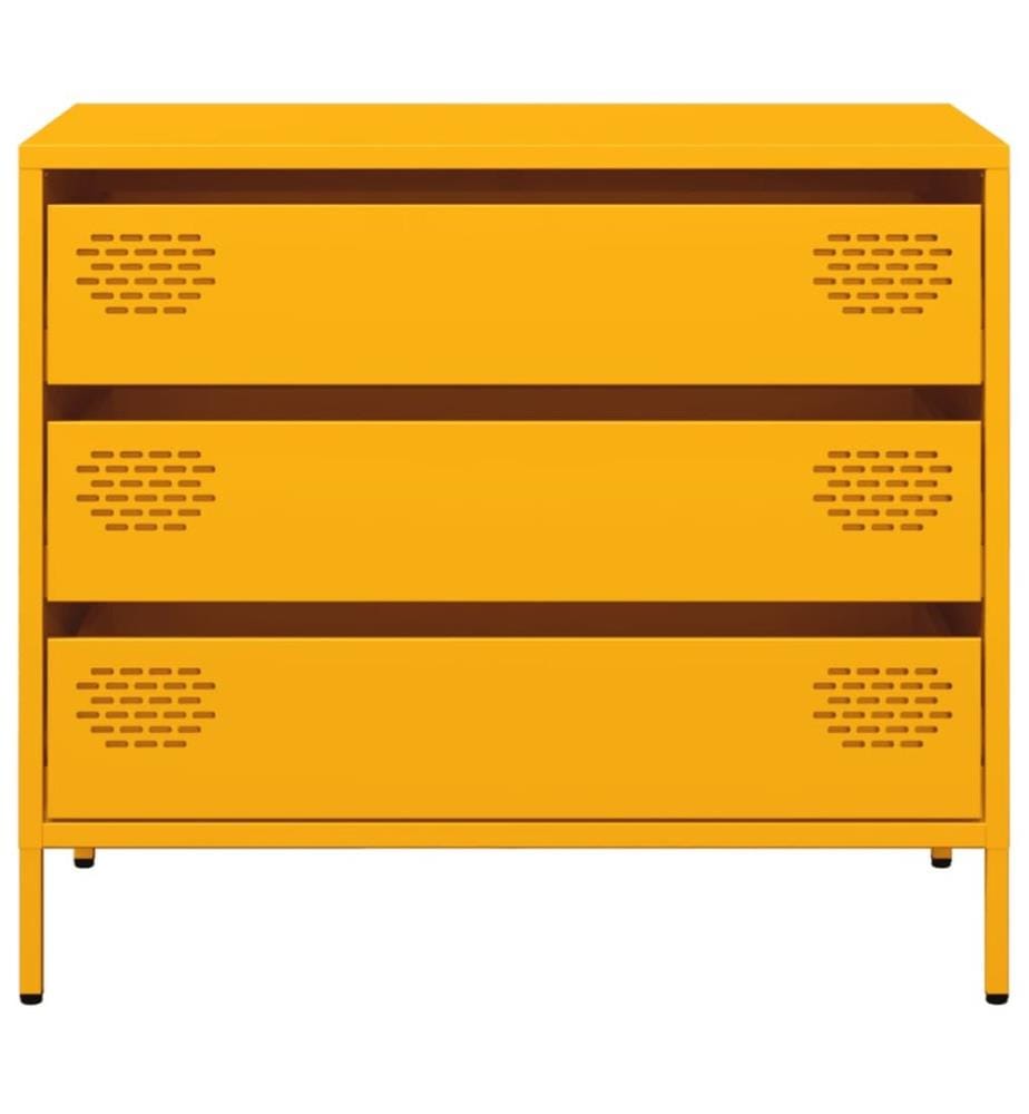Buffet jaune moutarde 68x39x58,5 cm acier laminé à froid
