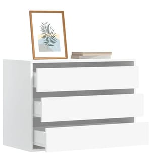 Commode d'angle blanc 80x41x58 cm bois d'ingénierie