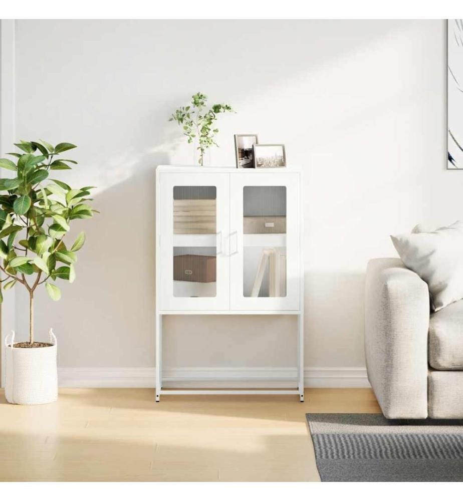 Highboard Weiss 68x39x107 cm Stahl