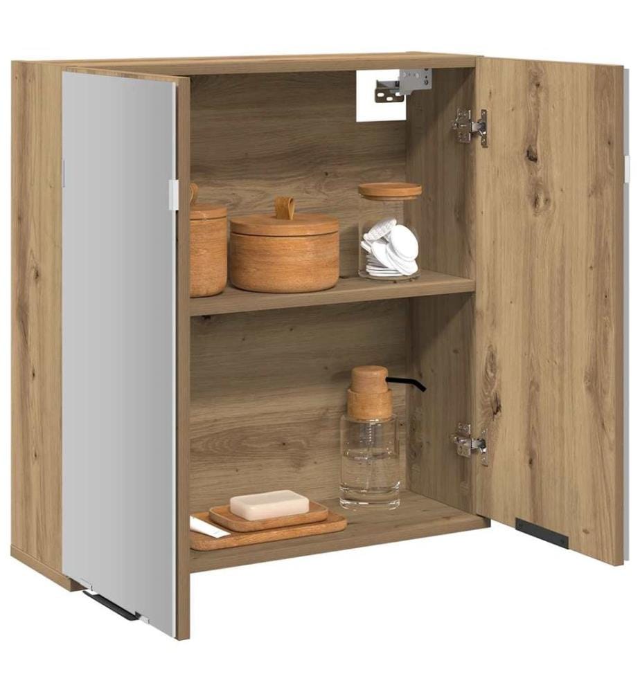 Armoire à miroir de salle de bain chêne artisanal 64x20x66,5 cm