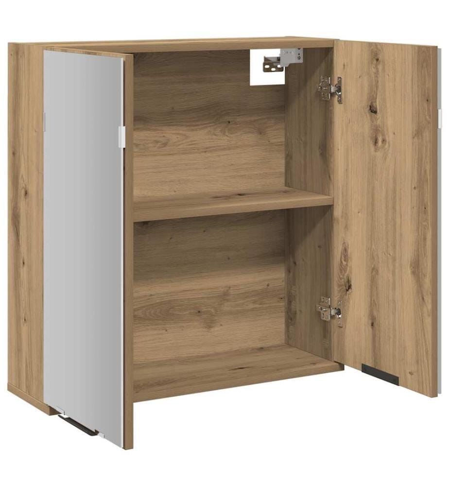 Armoire à miroir de salle de bain chêne artisanal 64x20x66,5 cm