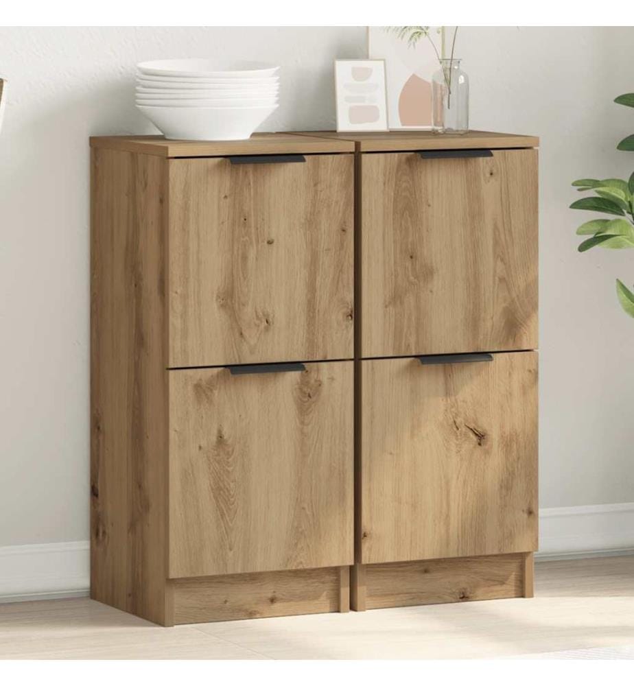 Sideboards 2 Stk. Artisan-Eiche 30x30x70 cm Holzwerkstoff