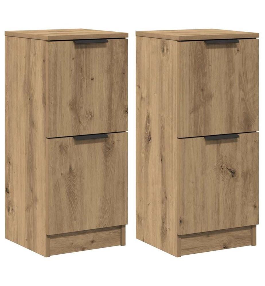 Sideboards 2 Stk. Artisan-Eiche 30x30x70 cm Holzwerkstoff