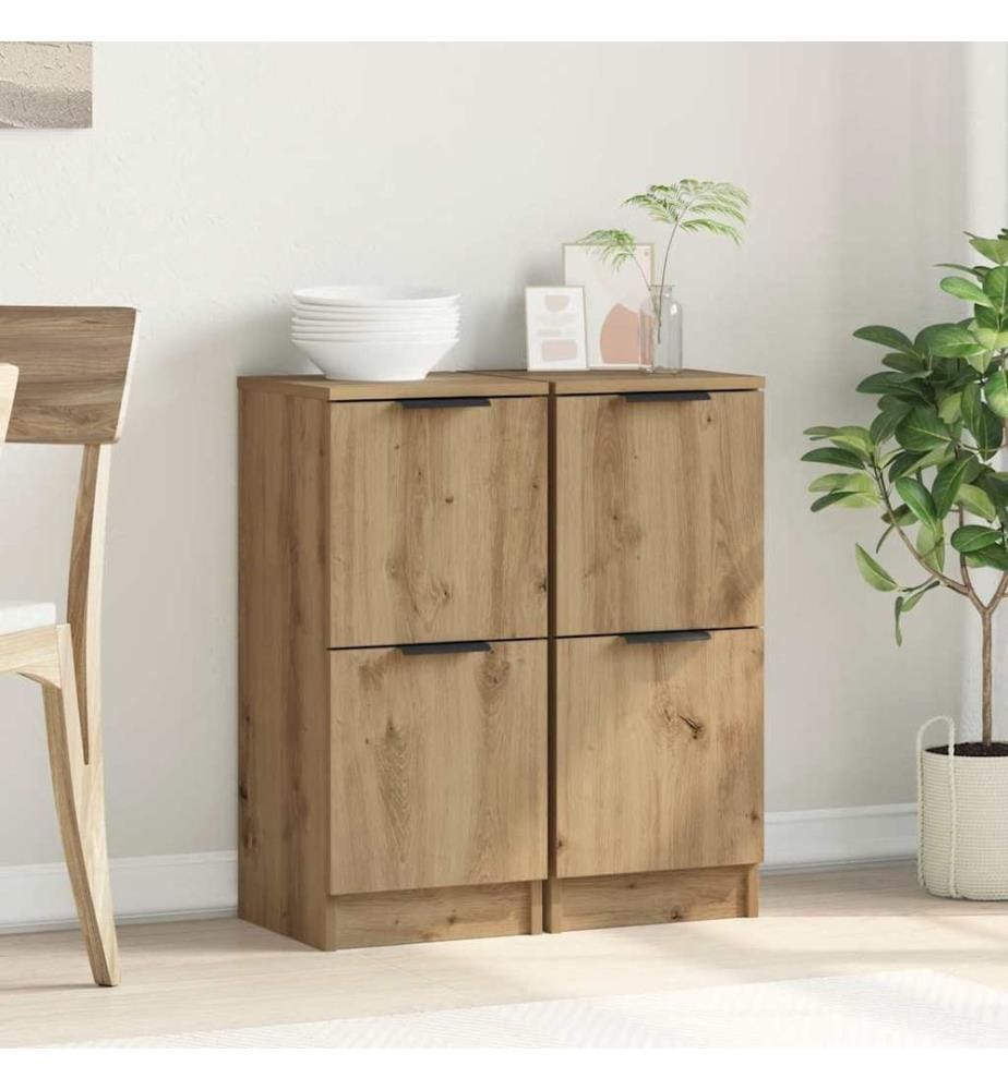 Sideboards 2 Stk. Artisan-Eiche 30x30x70 cm Holzwerkstoff